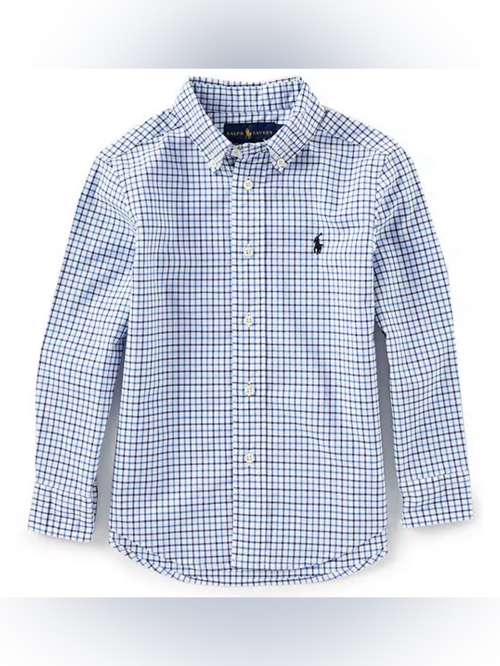 Ralph Lauren Little Boys Long-Sleeve Checked Plaid Poplin Shirt Size 3
